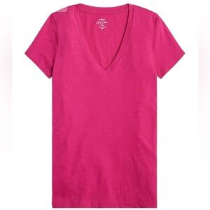 *NWT* J. Crew Vintage Slub Cotton V-Neck Tee | Vintage Berry